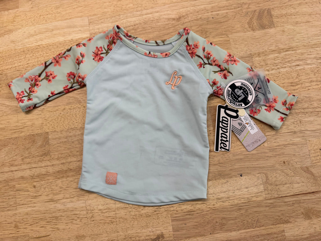 LP Apparel Mint Cherry Blossom Swim Top – 6–12M | NWT