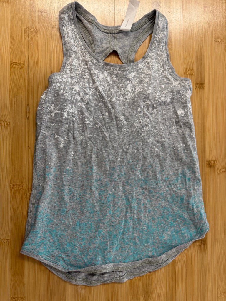 Ivivva Tank Top – 6 | Blue & White Splatter Ombre - Nest and Sprout-Consignment