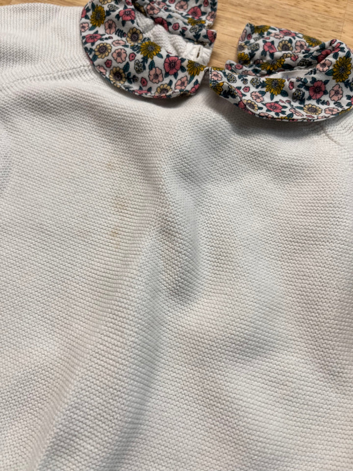Bout Chouri Sweater – Size 12M (Knit with Floral Collar)
