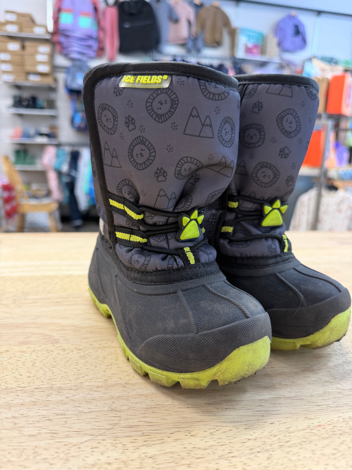 Ice Fields Galosh Boots – 8 (EU 24) | Charcoal & Neon Green