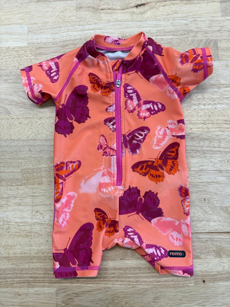 Reima Swimsuit – 62 | Orange, Butterfly Print - Nest and Sprout - Consignment