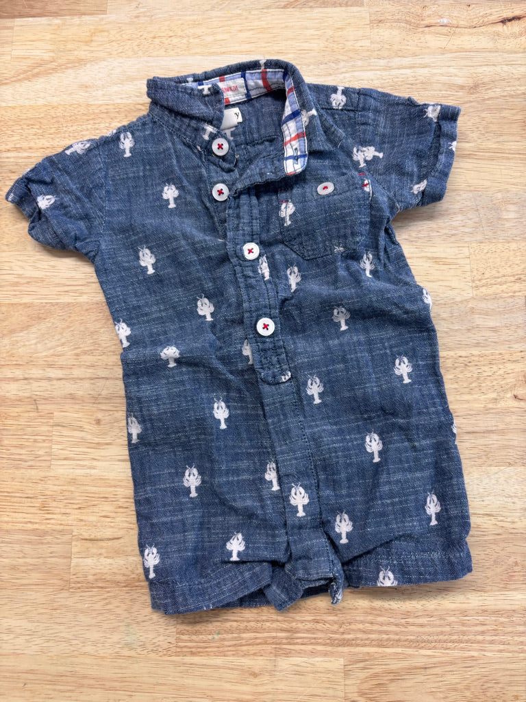 Hatley Lobster Romper – 3–6 Months