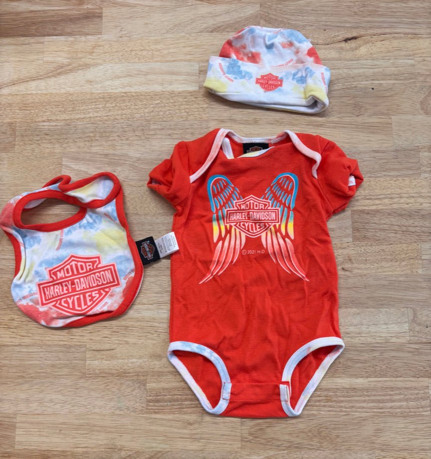 Harley Davidson 3 - Piece Set – Size 3–6M (Est.) - Nest and Sprout - Consignment
