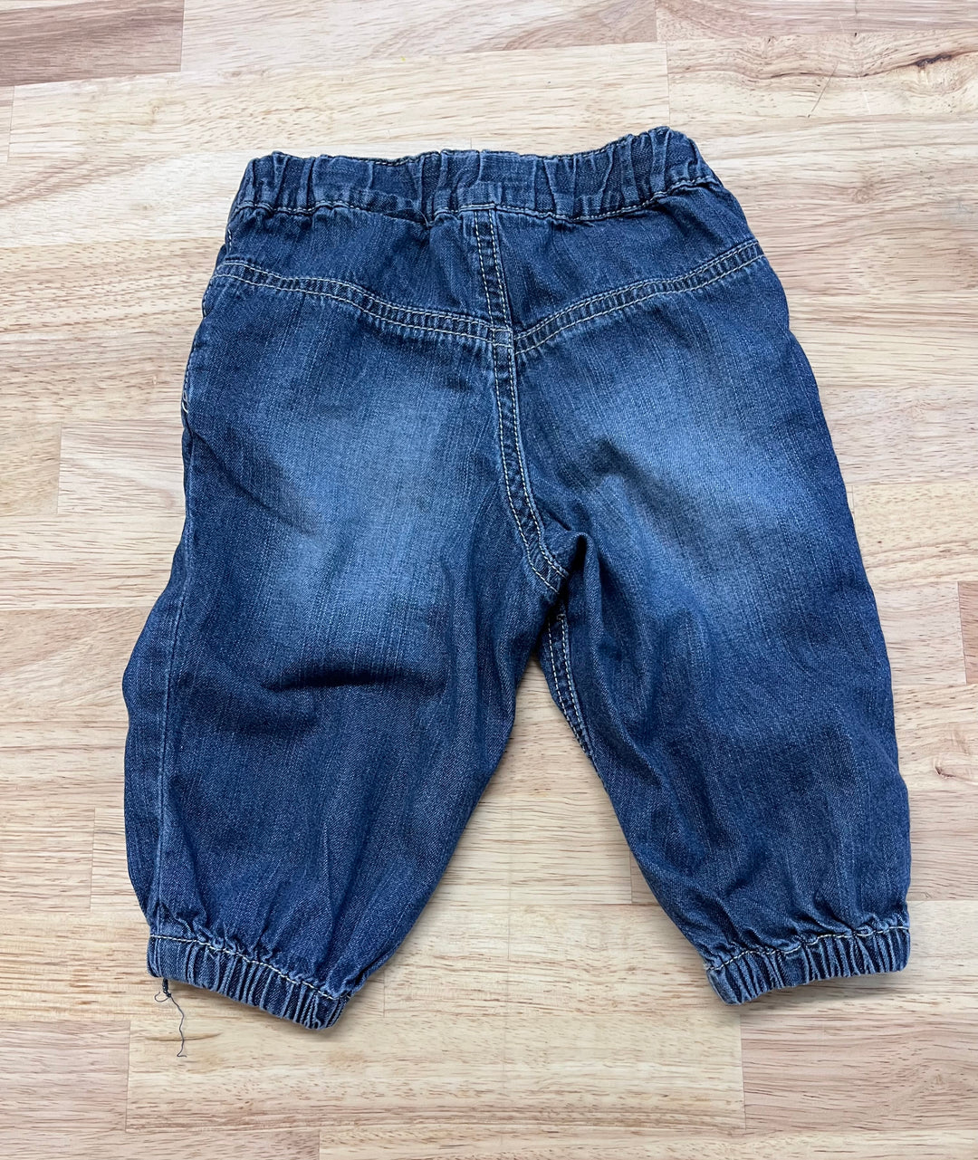 H&M Denim Pants, 4-6 Months, Bow Details