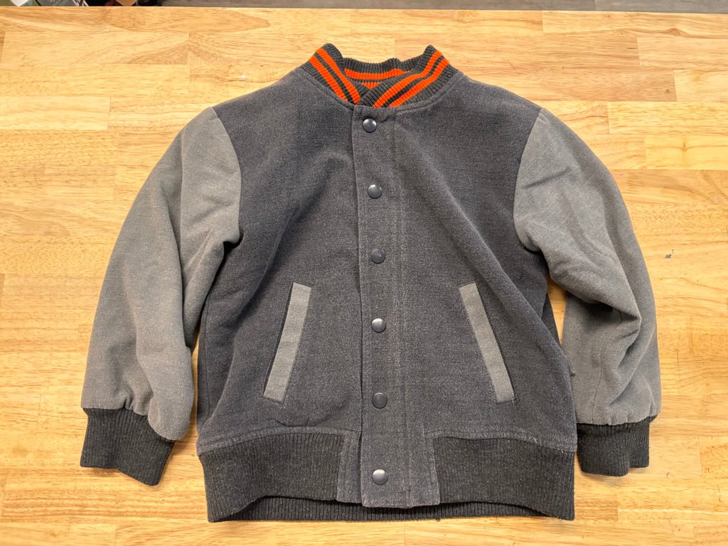 Gap Kids Varsity Jacket – Size 6 Grey & Orange - Nest and Sprout - Consignment