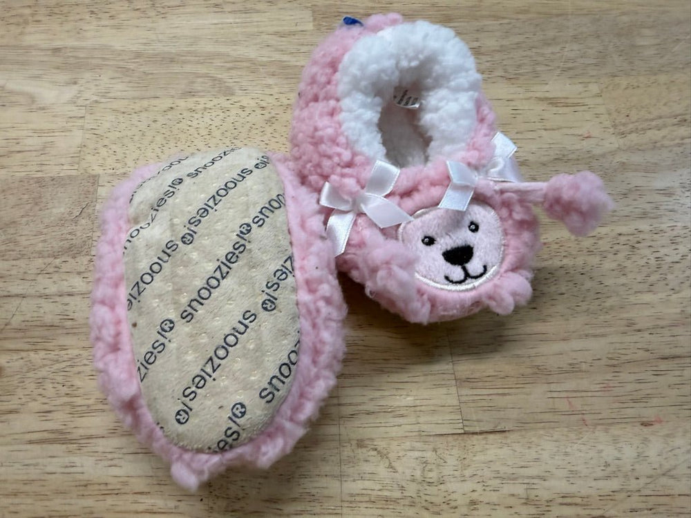 Snoozeies Slippers – 3–6M | Pink Sherpa Style | Play - Nest and Sprout - Consignment