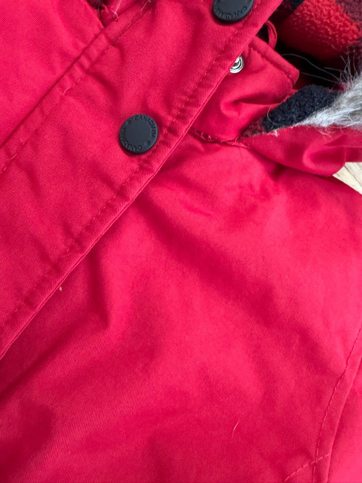 Canadiana Winter Jacket – 3T | Red | Faux Fur Hood - Nest and Sprout-Consignment