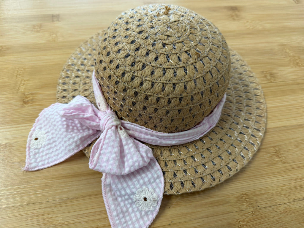 Gingham Straw Hat – Child | No Size Tag
