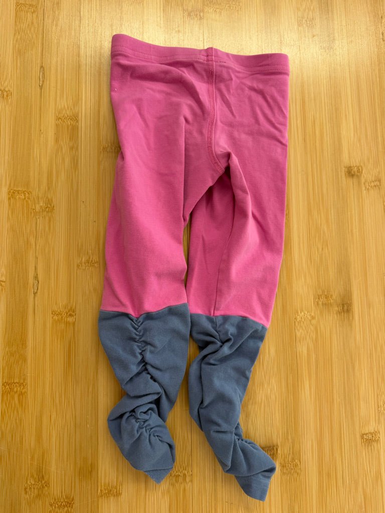Peekaboo Beans Leggings – 4 | Stone Blue & Pink - Nest and Sprout-Consignment