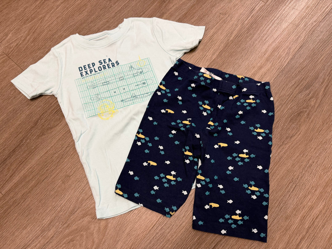 Carter's PJ Set – 10Y | Deep Sea Explorers Shorts & Short Sleeve Shirt