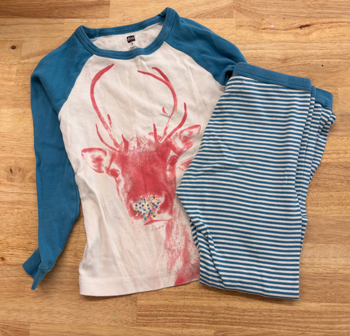 Tea Collection 2-Piece Pajamas 8Y – Blue Stripe Deer