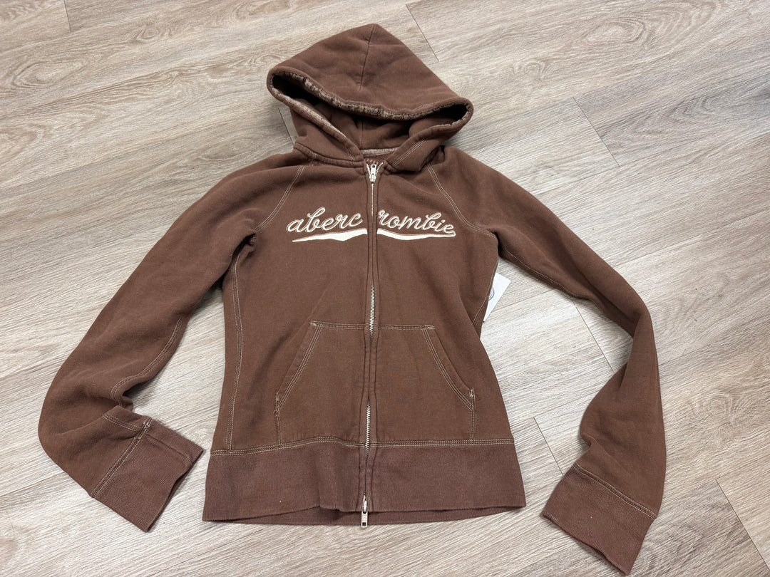 Abercrombie Hooded Zip Up Jacket  Large| Brown | Cotton Polyester