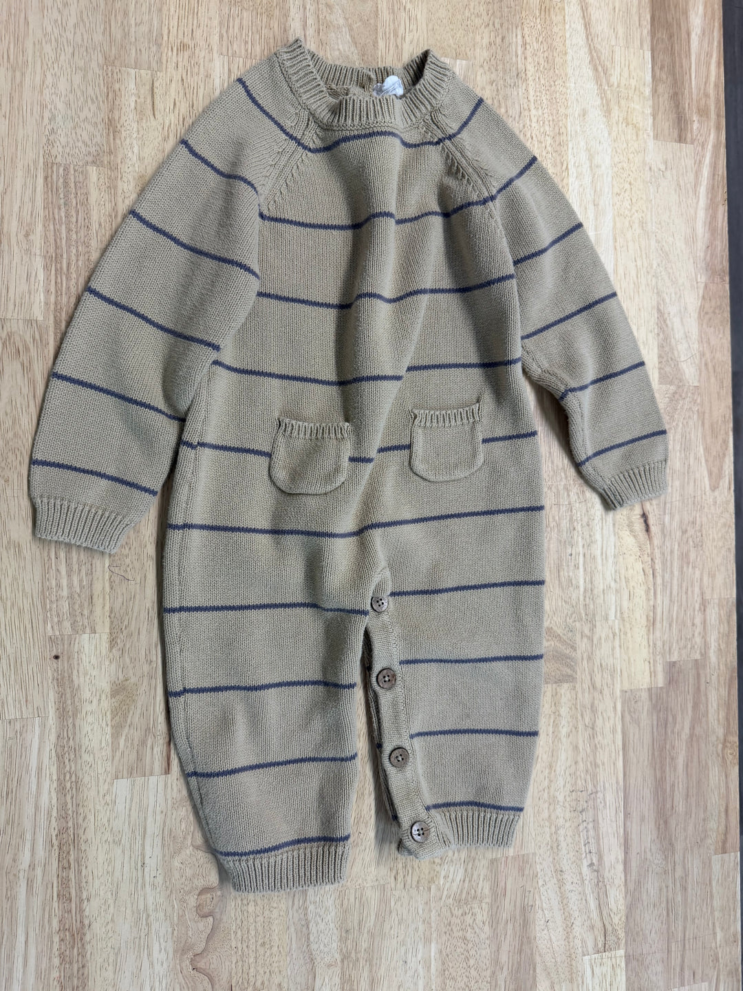 Jamie Kay Knit Romper – 3Y | Brown Grey Stripe | Play