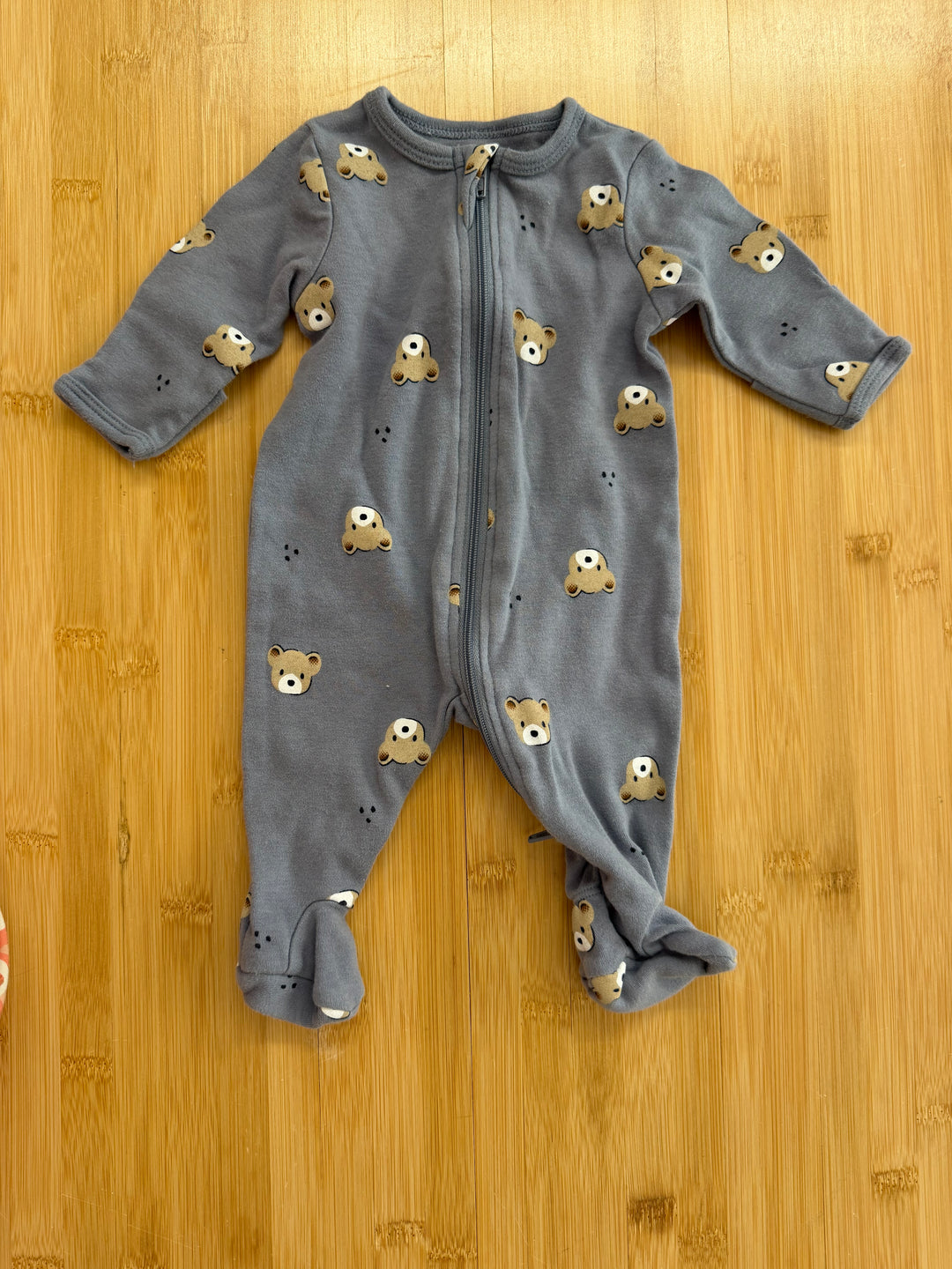 Petit Lem Bear Zip Sleeper – Newborn | Light Blue Excellent