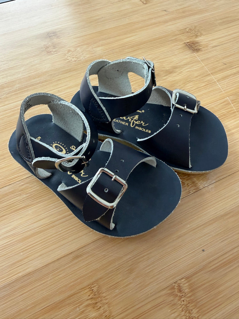 Saltwater Surfer Sandals – 5 | Navy | Split Leather Insoles