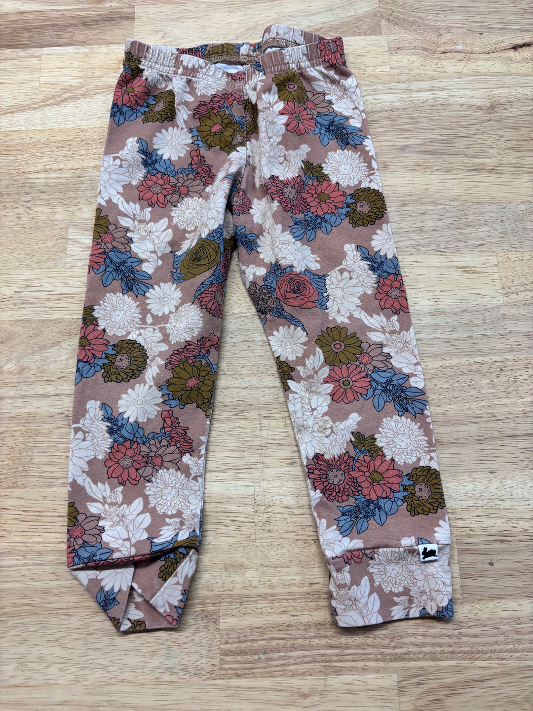 Little & Lively 2T Beige Floral Leggings Like New