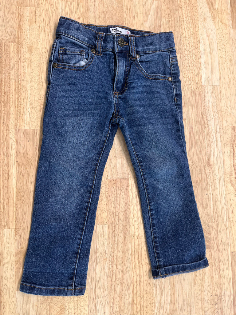 Epic Threads Button Waist Jeans – 2T | Medium Wash Adjustable Inside 2022