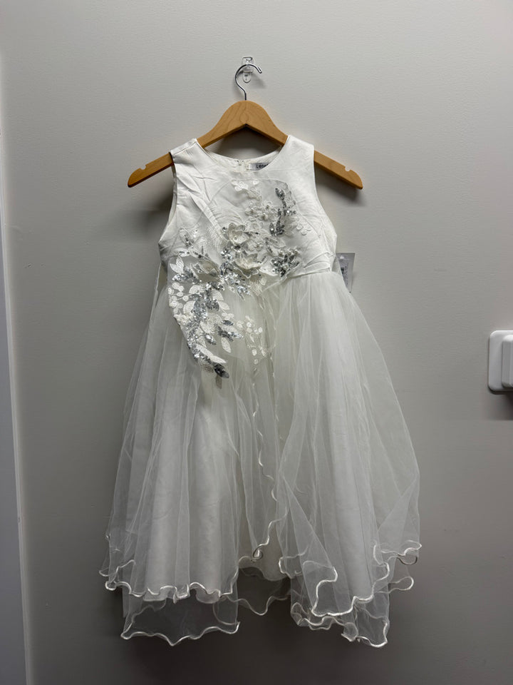 Lenefu Dress – Size 140 | White Sequin & Tulle