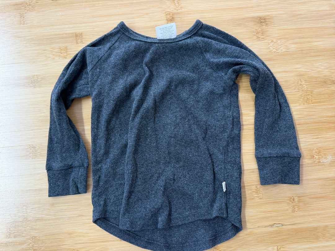 Jax and Lennon Long Sleeve Shirt – 18-24 Months | Charcoal | Ribbed