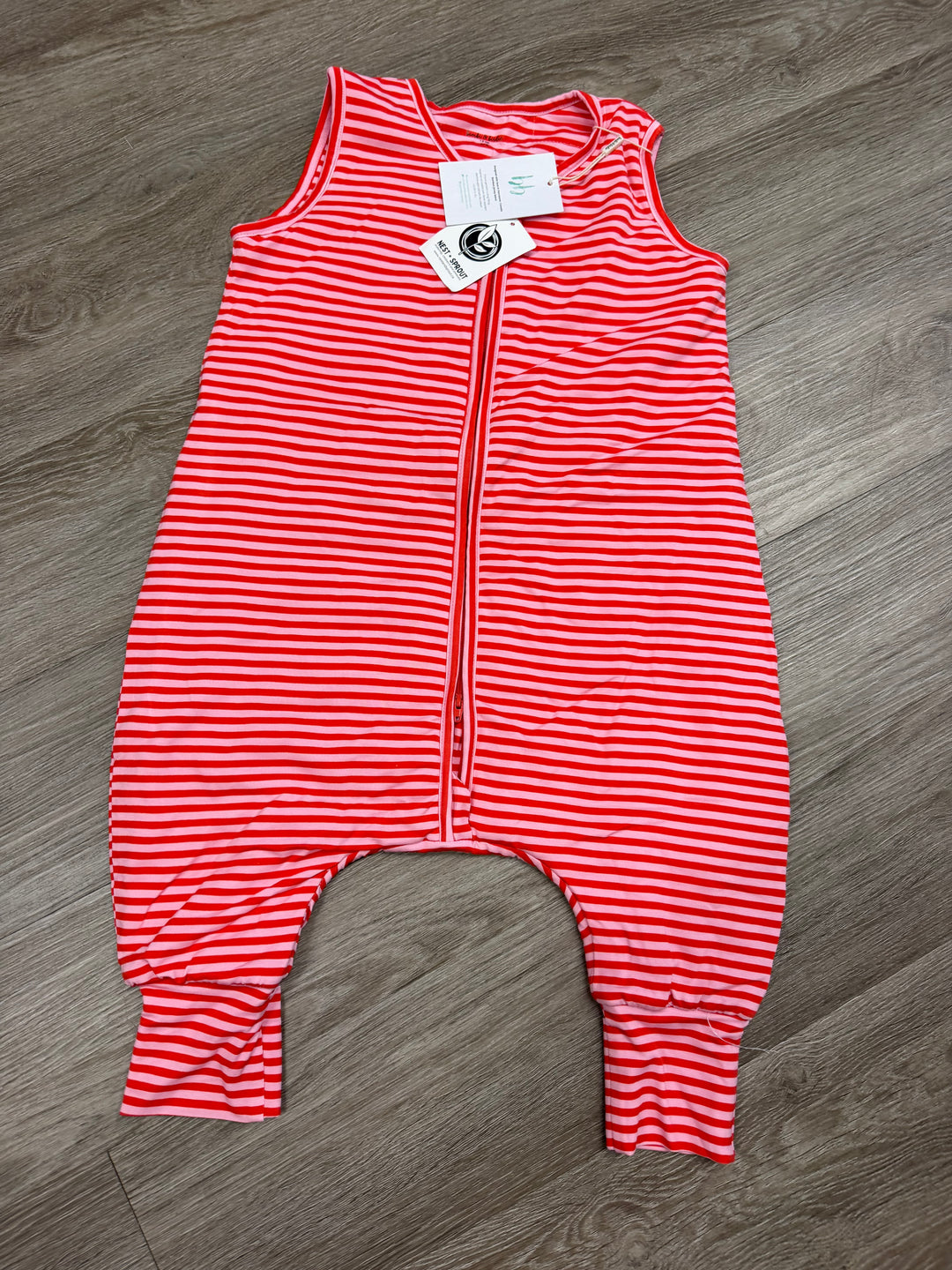 Bambi and Birdie Footed Sleep Bag – 2-3 Years | Red and Pink Stripe | 1 Tog | NWT