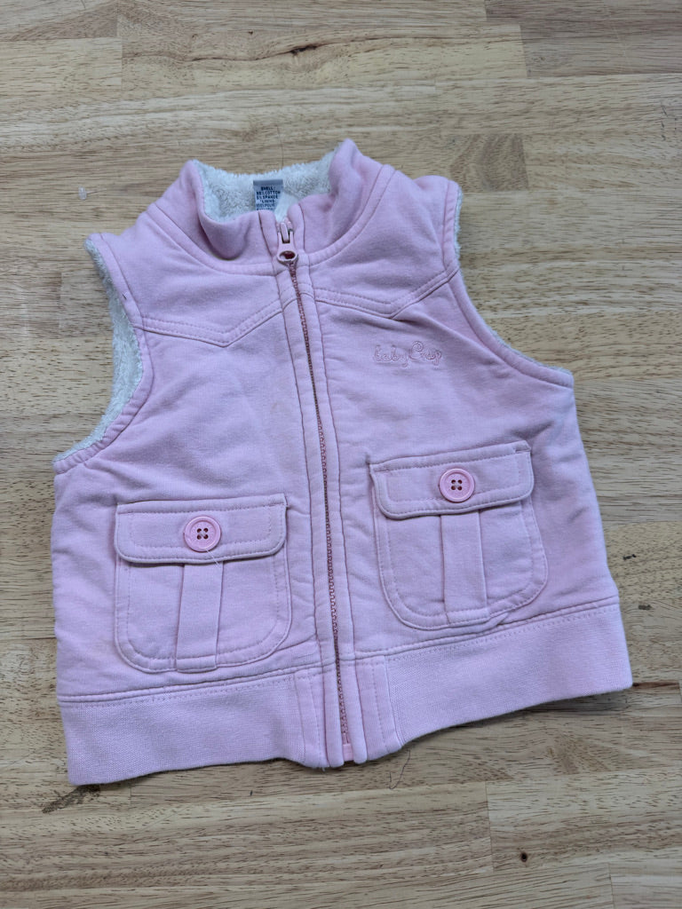 Baby Gap Fleece-Lined Sweater Vest – 12–18M | Pink Button Pocket 2006