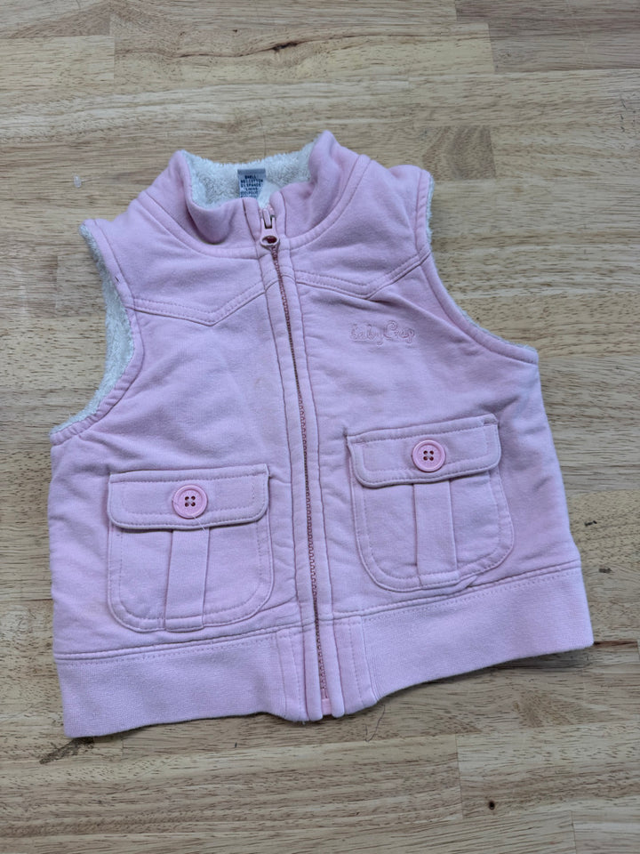 Baby Gap Fleece-Lined Sweater Vest – 12–18M | Pink Button Pocket 2006