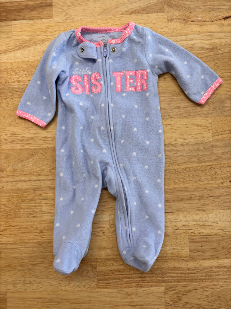 Carter’s Fleece Sleeper – NB “Little Sister”