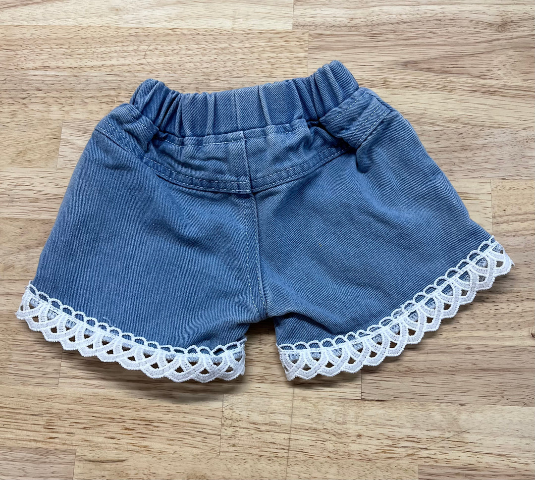 Denim Shorts, 3-6 Months, Light Wash