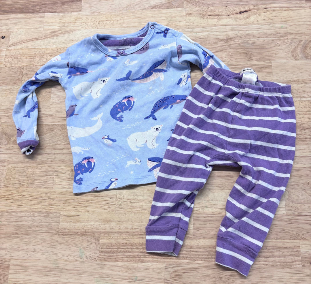 Hatley 18-24 Month Walrus PJ Set stained.