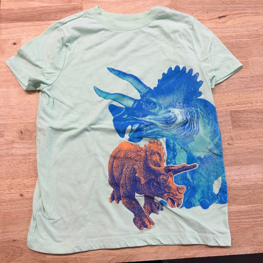 Carter's Graphic T-Shirt – 10/12 | Light Green Triceratops - Nest and Sprout-Consignment