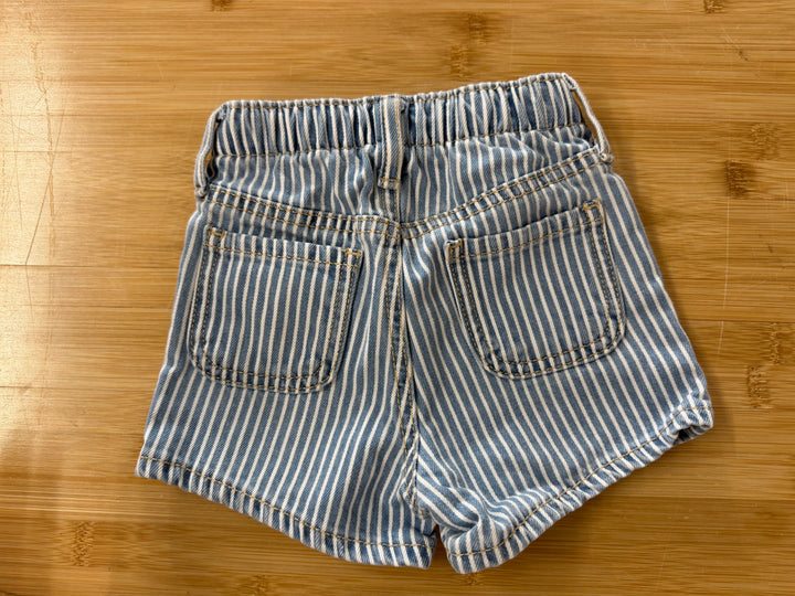 Old Navy Striped Denim Shorts – 2T | White and Blue Stripe