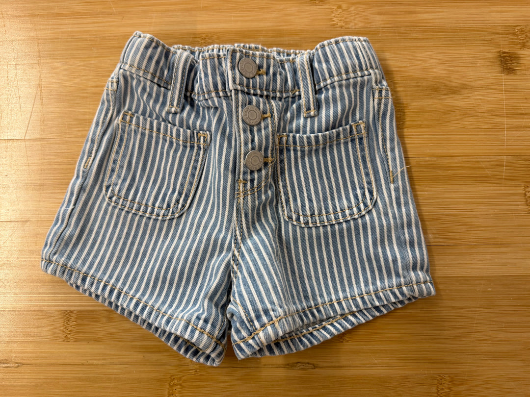 Old Navy Striped Denim Shorts – 2T | White and Blue Stripe