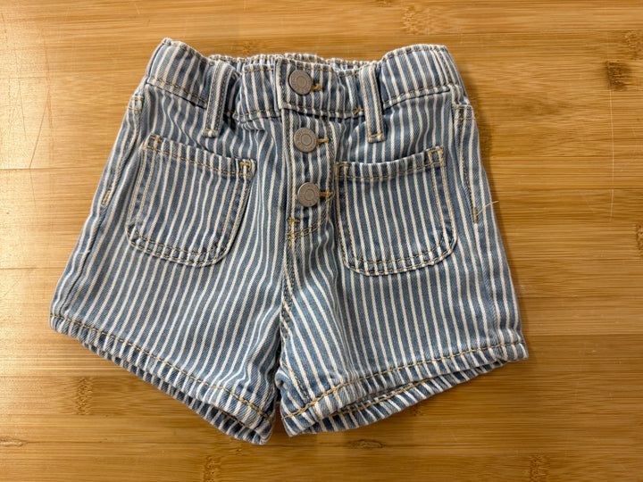 Old Navy Striped Denim Shorts – 2T | White and Blue Stripe