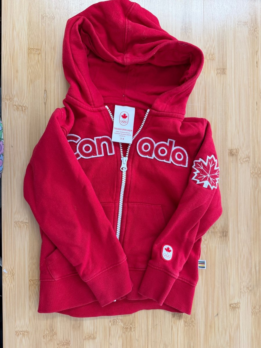 Canada Olympic Zip-Up – 3-4 | Red - Nest and Sprout-Consignment