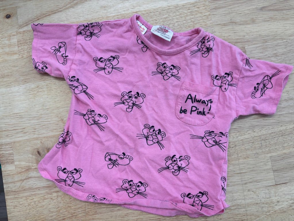Zara Baby 3–6M Shirt – Pink Panther Collection - Nest and Sprout - Consignment