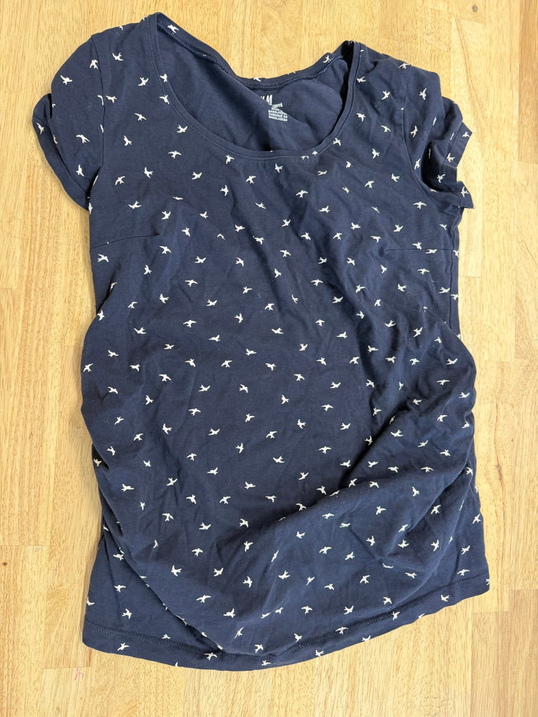 H&amp;M Mama Maternity Top – Small | Navy | Bird Print