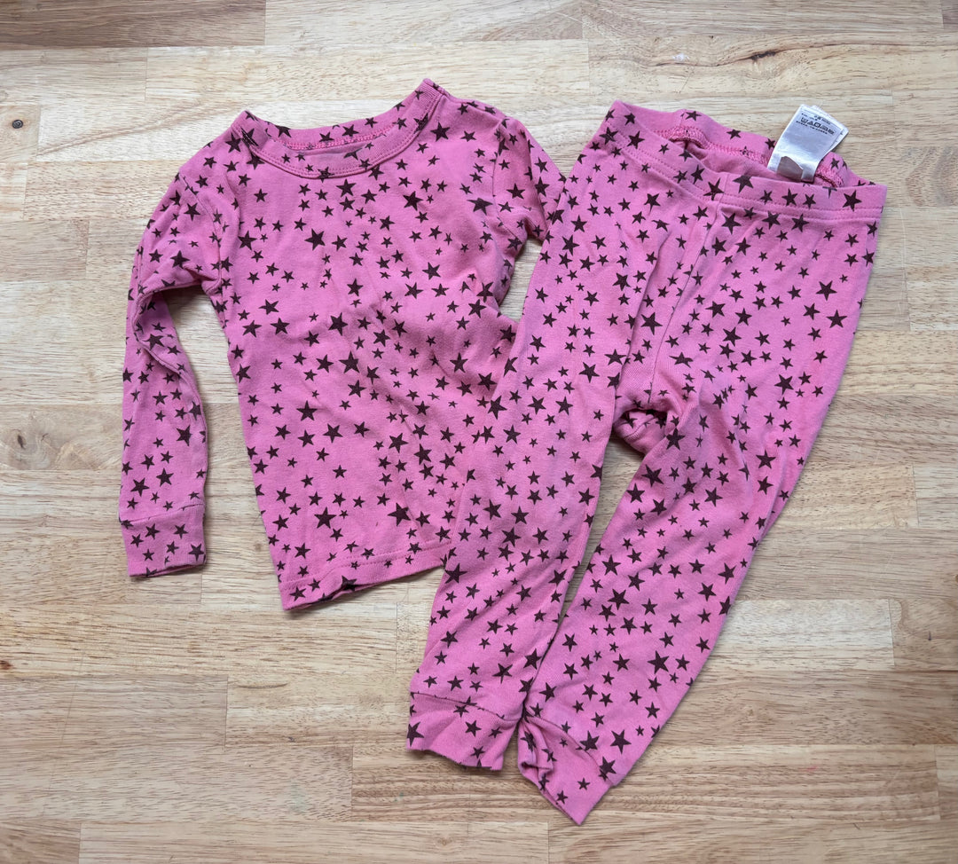 Gap 18-24M Two-Piece PJ Set Pink/Burgundy Stars