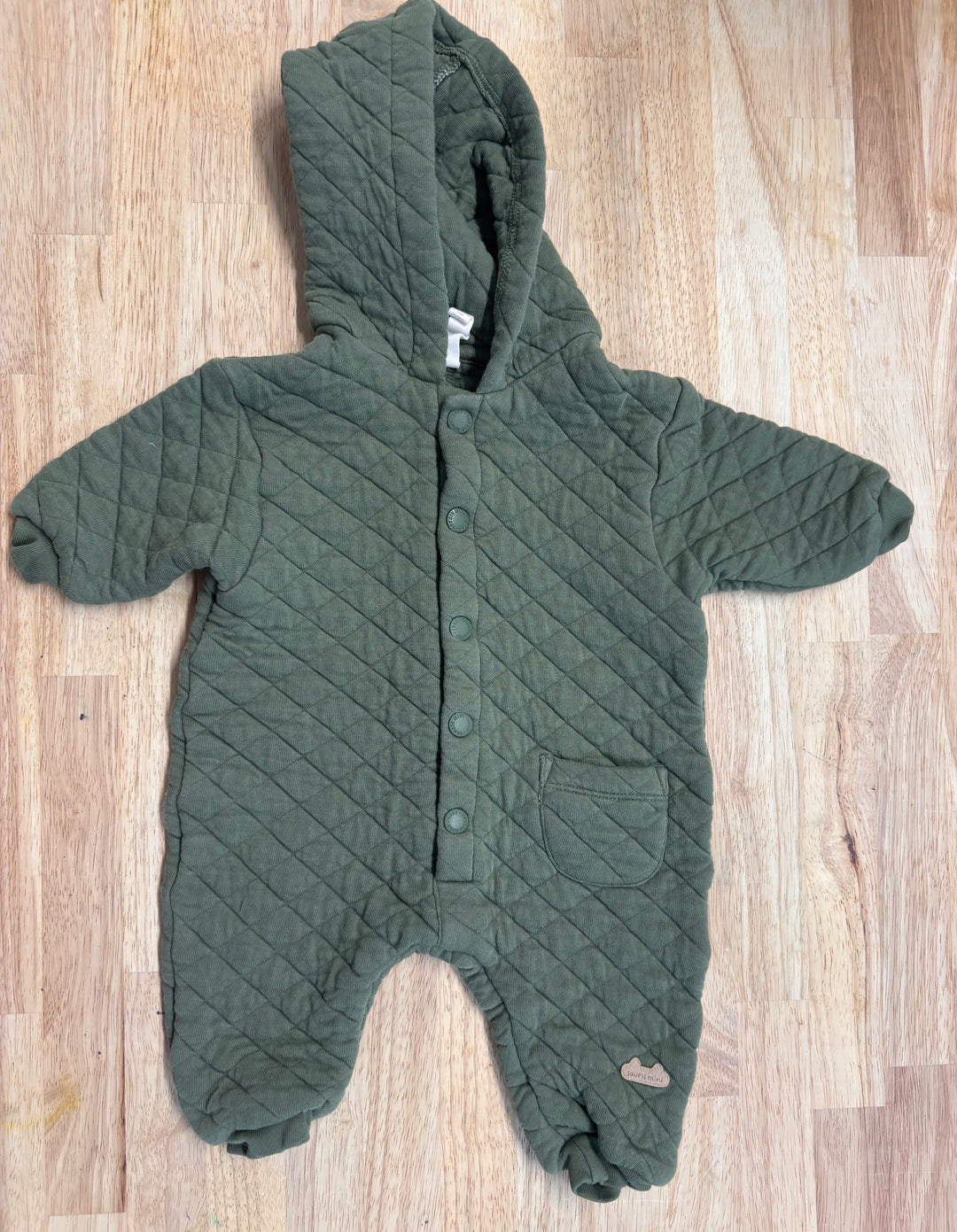 Souris Mini Quilted Army Green Romper
