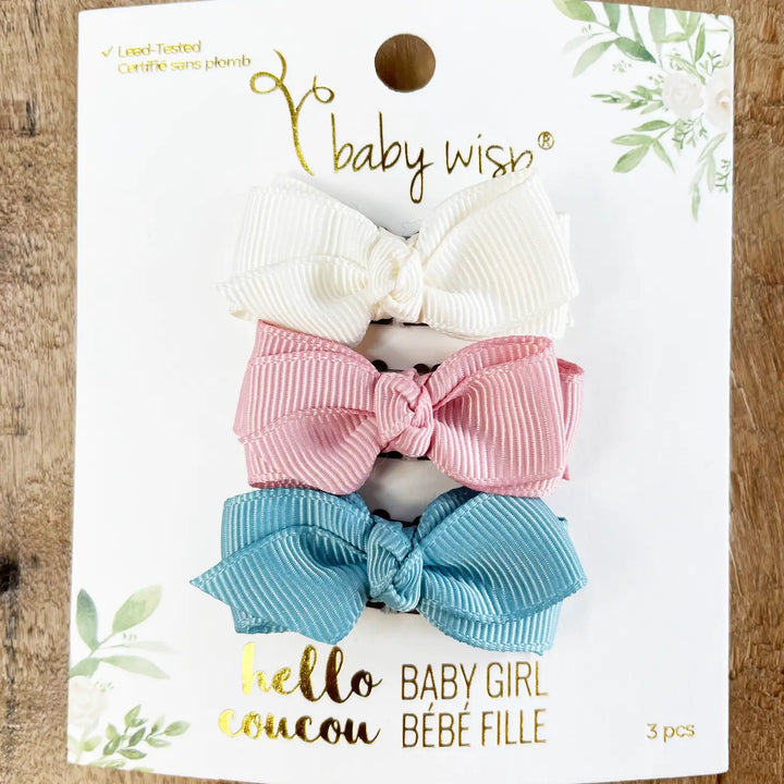 Aiyana Boutique Grosgrain Bows on Wisp Clips | 3 Piece