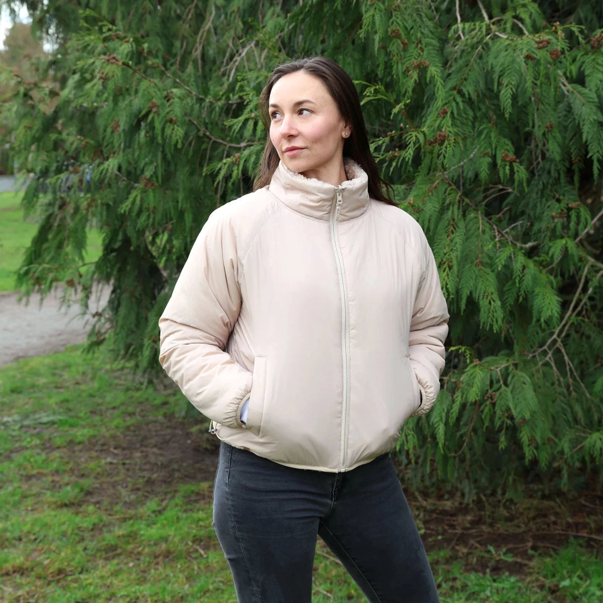 Jan & Jul Women's Reversible Sherpa Fleece Jacket – Oatmeal - Nest and Sprout-Jan & Jul