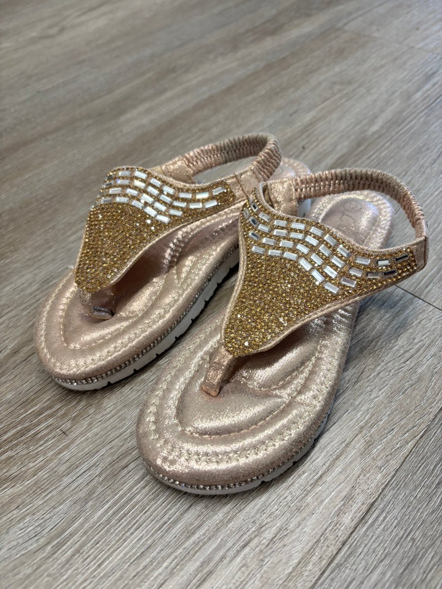Lucia Gold Sparkle Platform Sandals | Size 12 - Nest and Sprout - Consignment