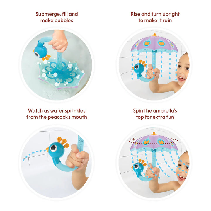 Yookidoki Fill 'N' Rain Peackock Umbrella, Purple