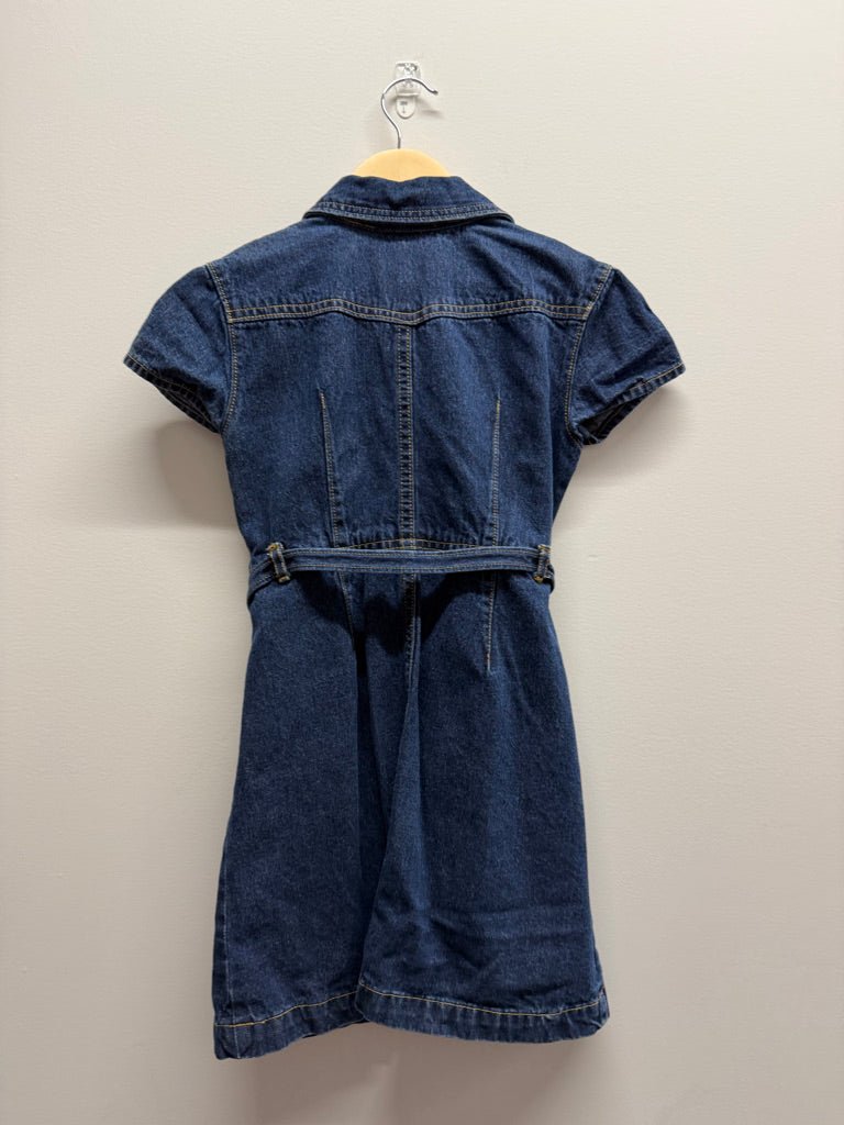 Gap Denim Dress – S (4/5Y Est.) | 100% Cotton Snap-Up Drop Waist | Play - Nest and Sprout-Consignment