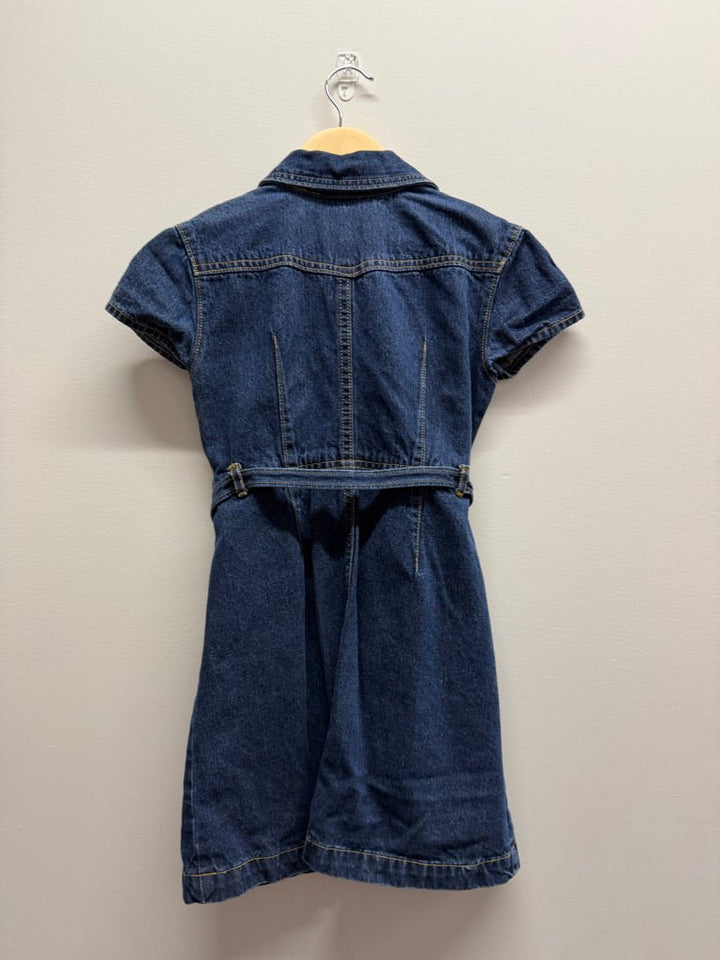 Gap Denim Dress – S (4/5Y Est.) | 100% Cotton Snap-Up Drop Waist | Play - Nest and Sprout-Consignment