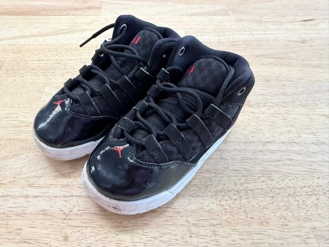 Jordan Sneakers – 8 (EU 24) | Red & Black Lace-Up - Nest and Sprout-Consignment