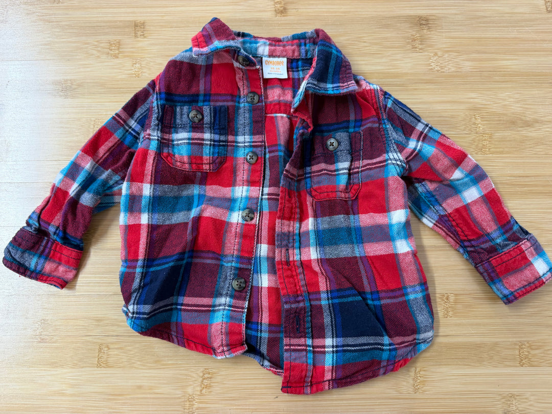 Gymboree Flannel Shirt – 12-18 Months | Red and Blue Plaid