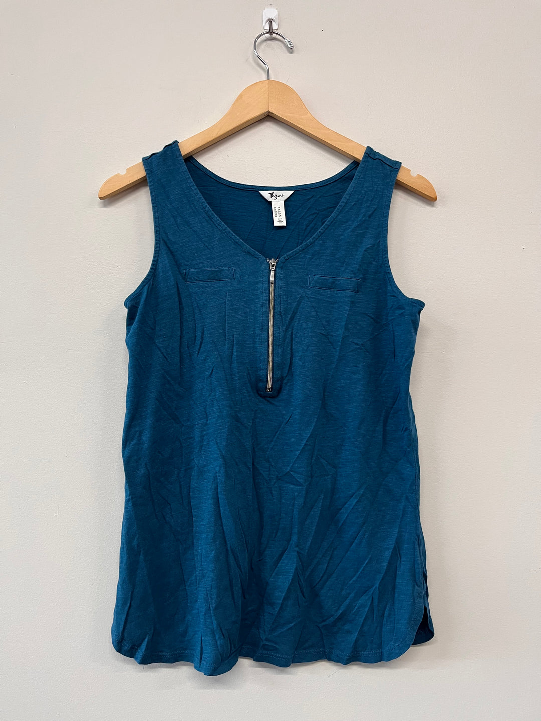 Thyme Maternity nursing Tank – S Blue Zipper Front