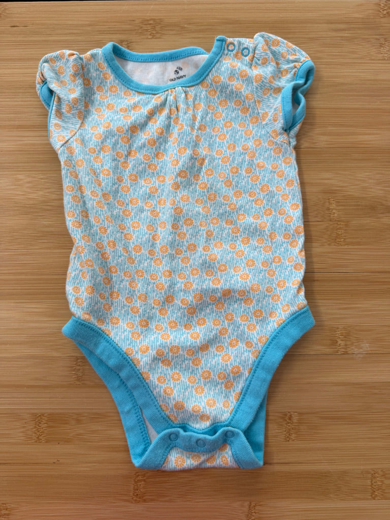 Old Navy Orange Floral Bodysuit – 6–12M