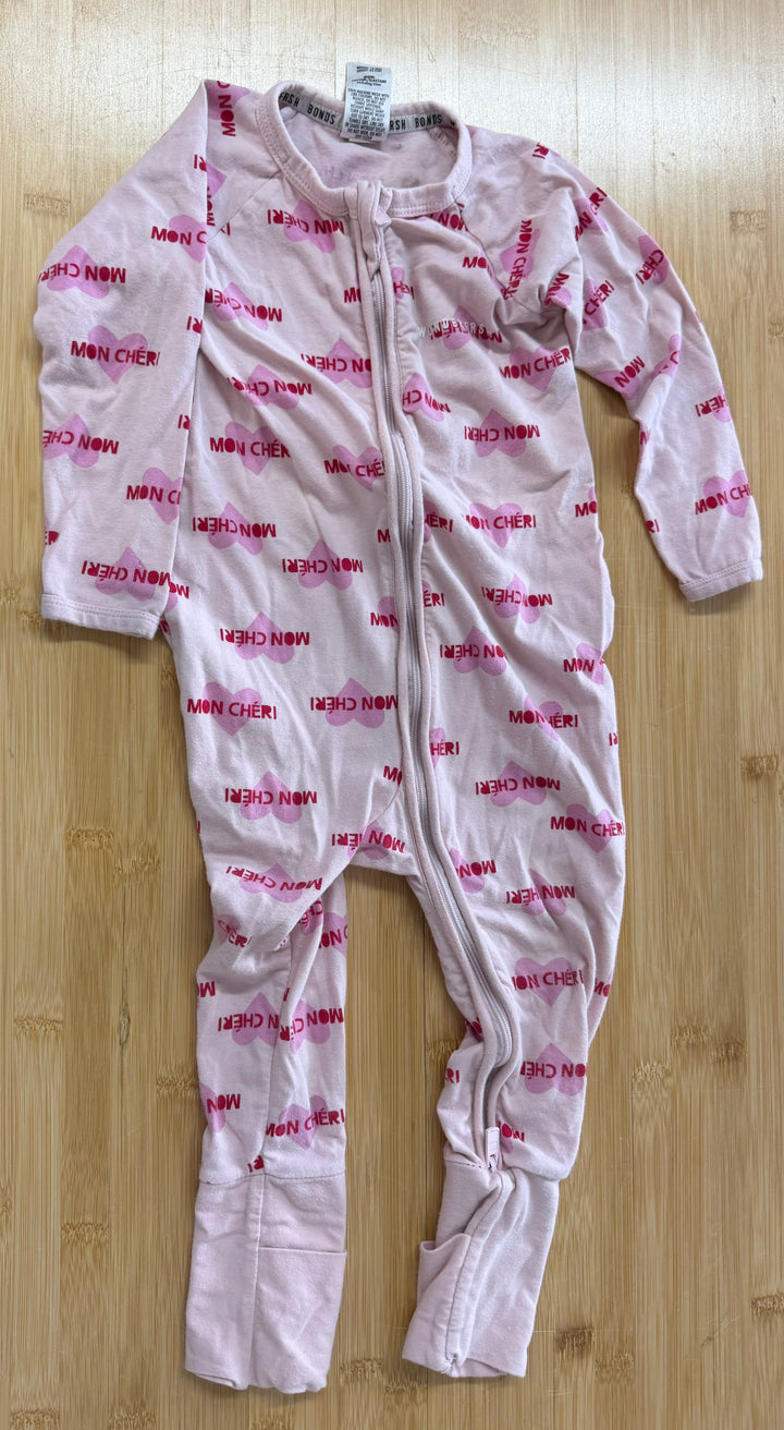 Bonds Wondersuit Mon Cheri – 12-18M | Mon Cheri | Light Pink | Hearts
