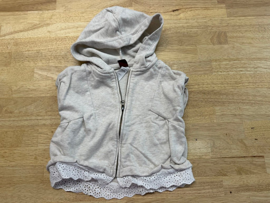 Tea Collection Sleeveless Zip-Up Hoodie – 2 | Lace Detail 100% Cotton Excellent - Nest and Sprout-Consignment